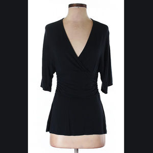 ANN TAYLOR BLACK 3/4 SLEEVES TUNIC TOP sz M